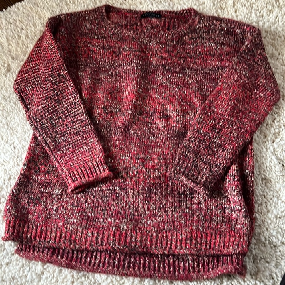 Sanctuary S Pullover Sweater Mixed Knit Red